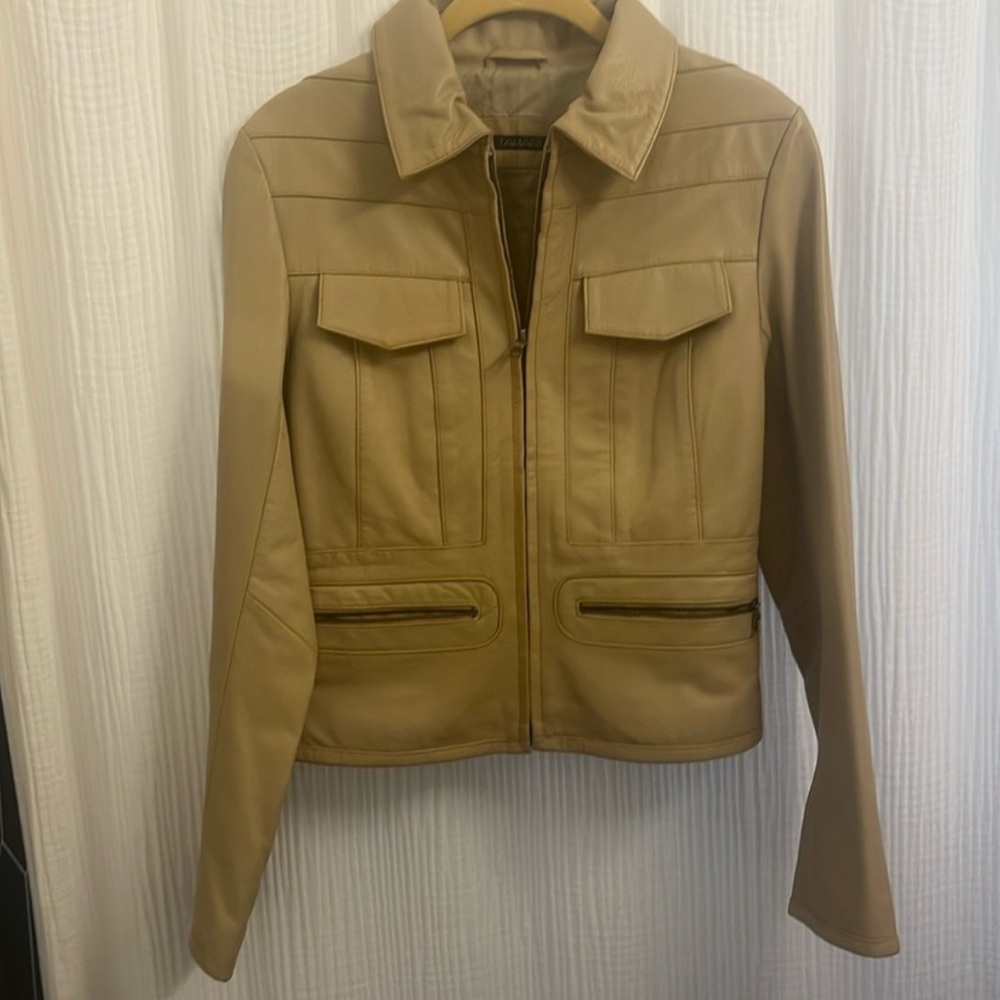 Tahari leather jacket
